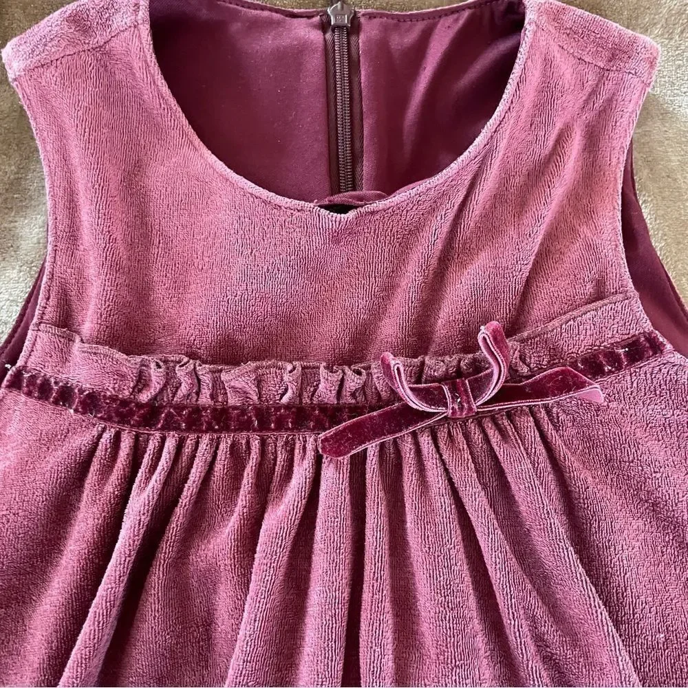 Jako-o German Brand Sleeveless Burgundy Girls Dress Velvet Lined Size 4-5